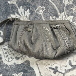 Jennifer Lopez Gray Leather Clutch